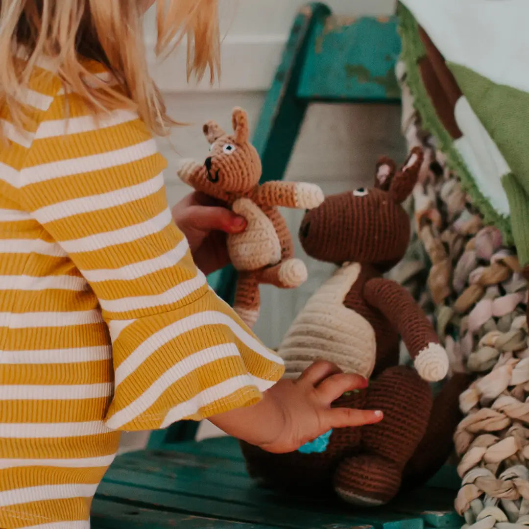 Kangaroo with Kid - Handmade