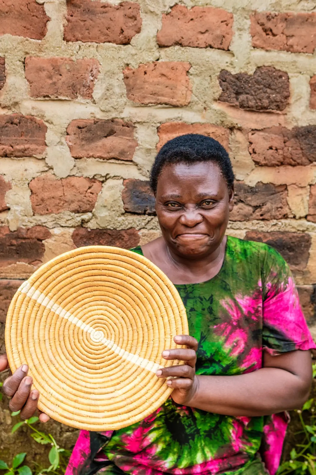 Mustard Stripe Large Artisan Made Basket