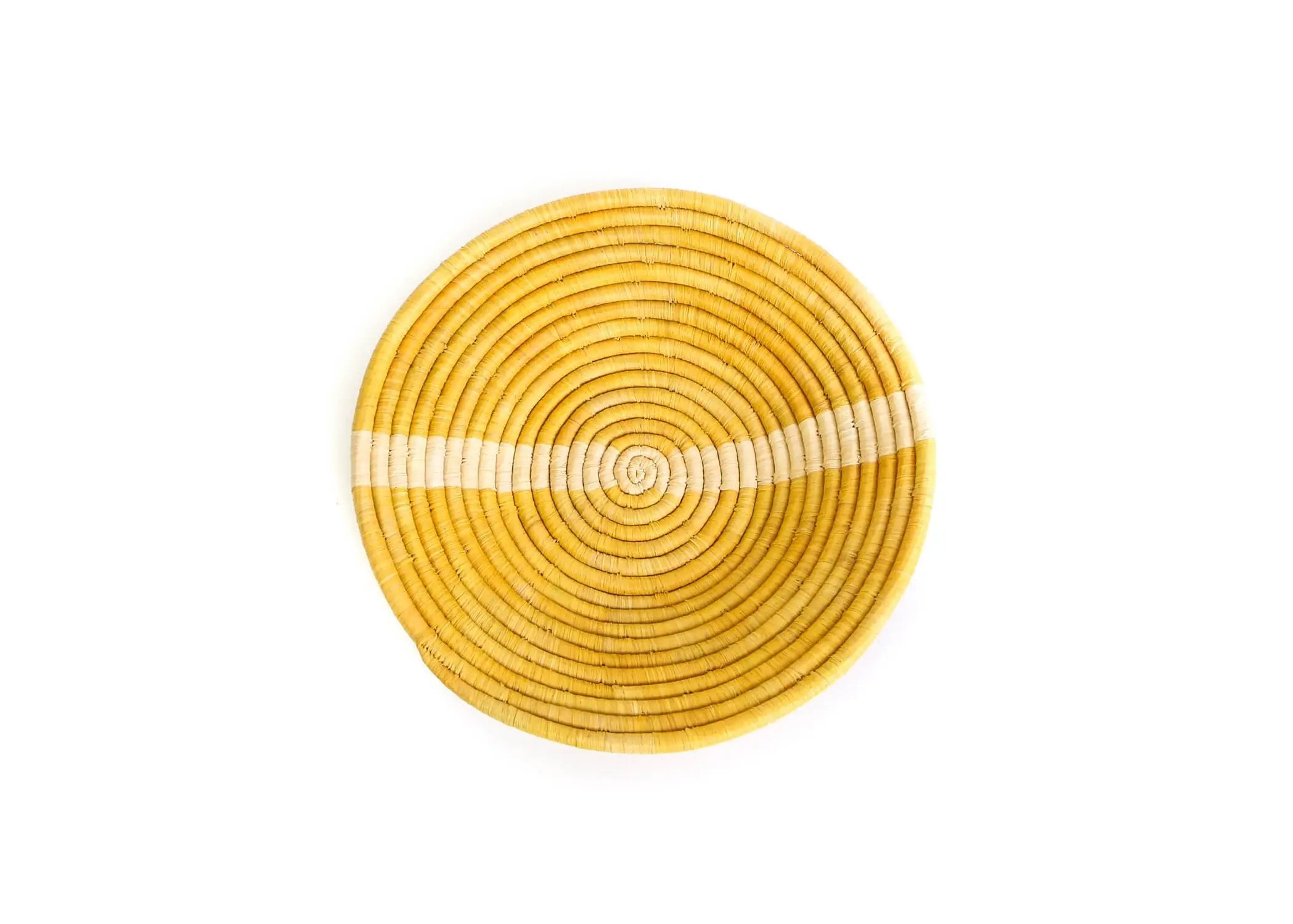 Mustard Stripe Large Artisan Made Basket