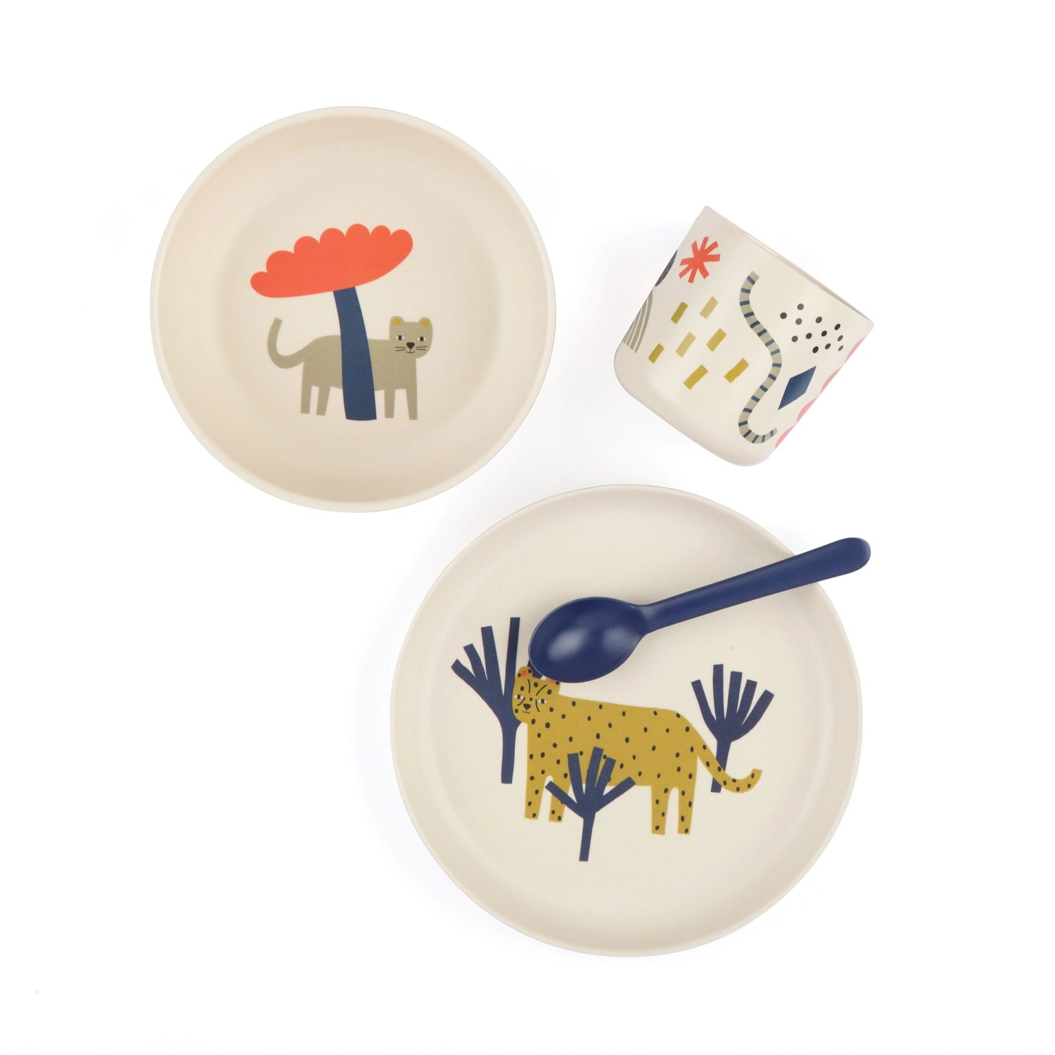 Leopard Illustrated Plate Set