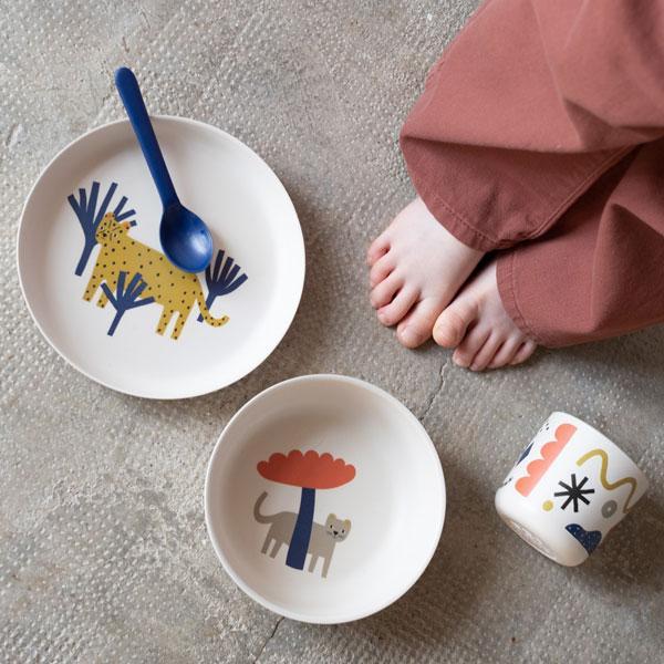 Leopard Illustrated Plate Set