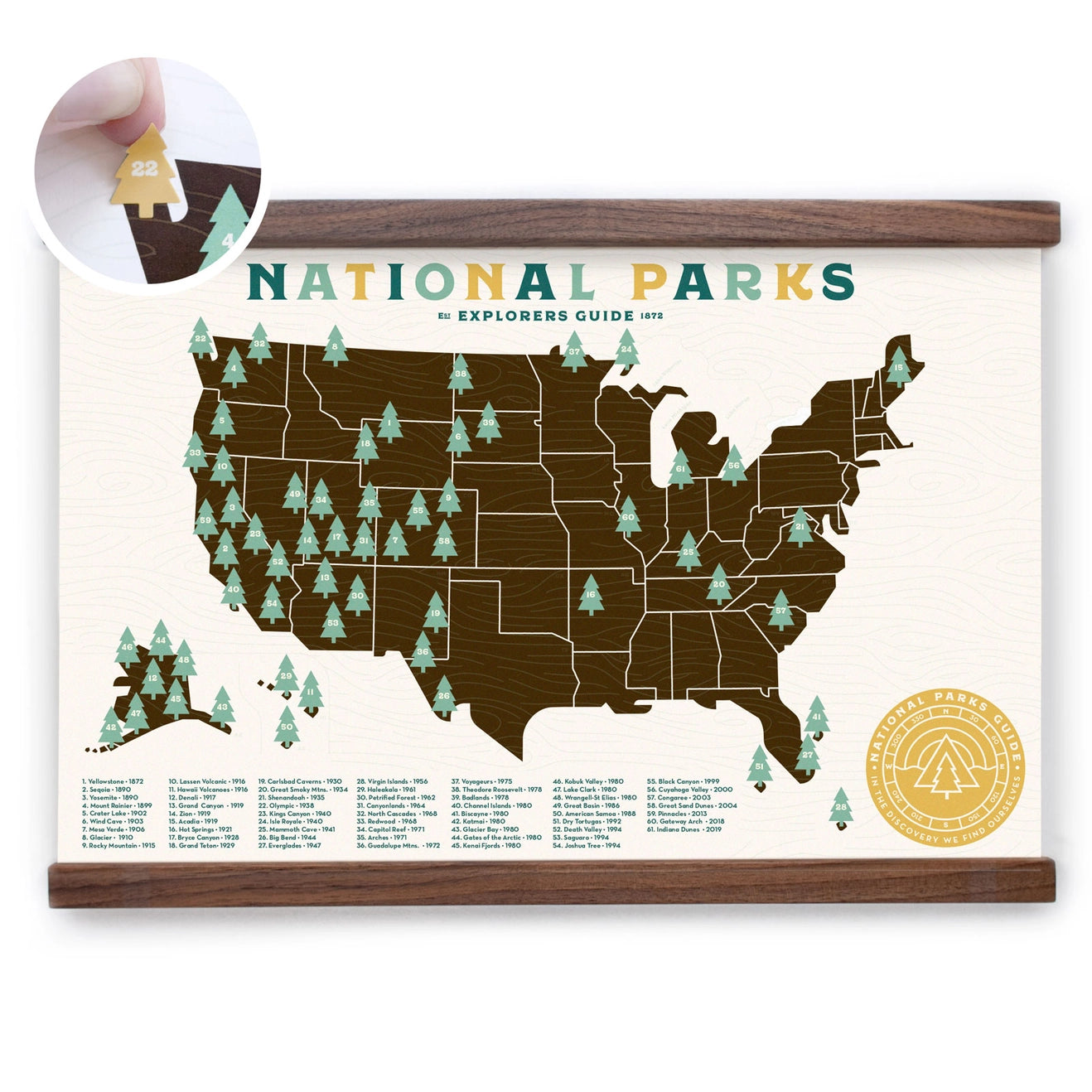 National Park Checklist with Stickers