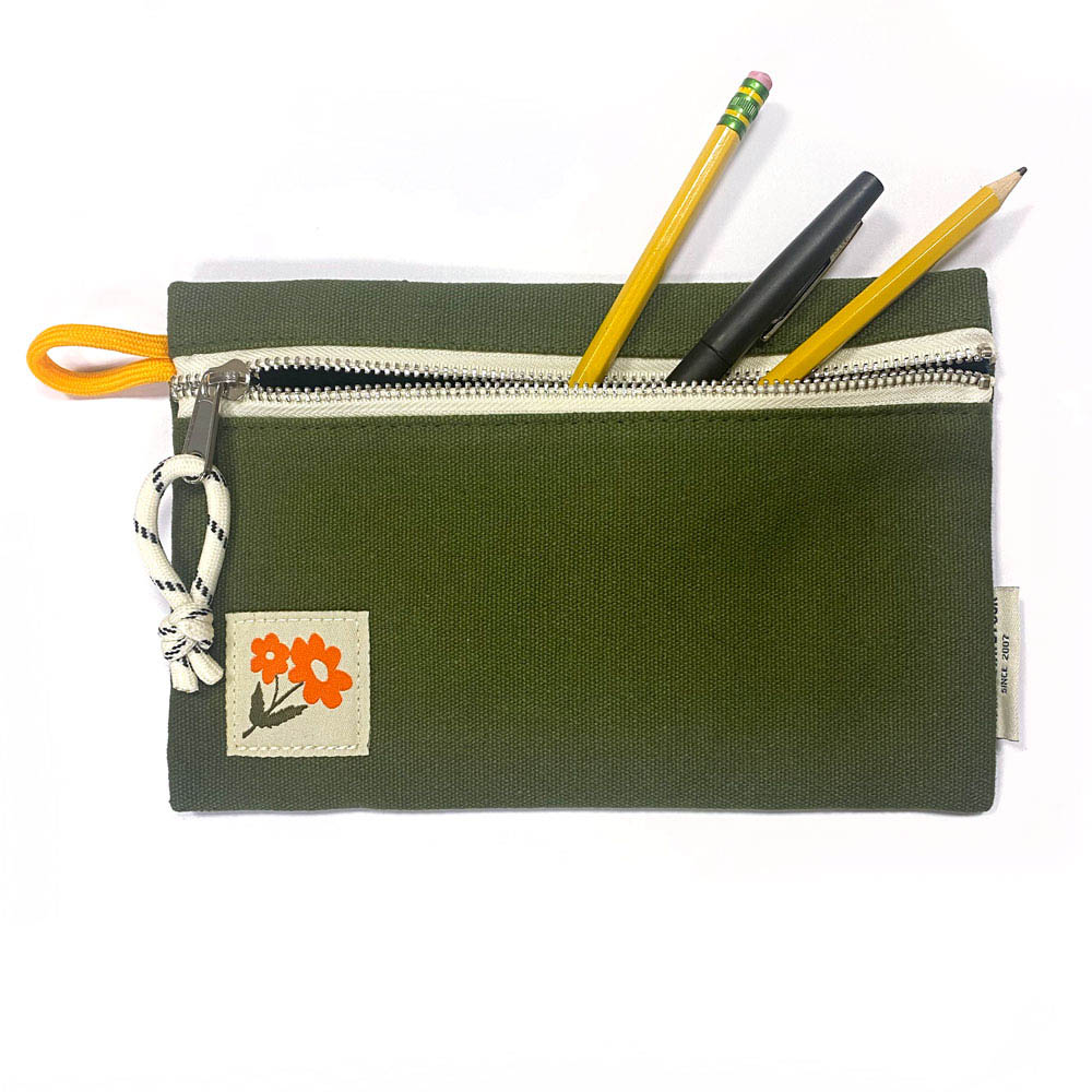 Orange Blossom Heavy Duty Canvas Zip Pouch