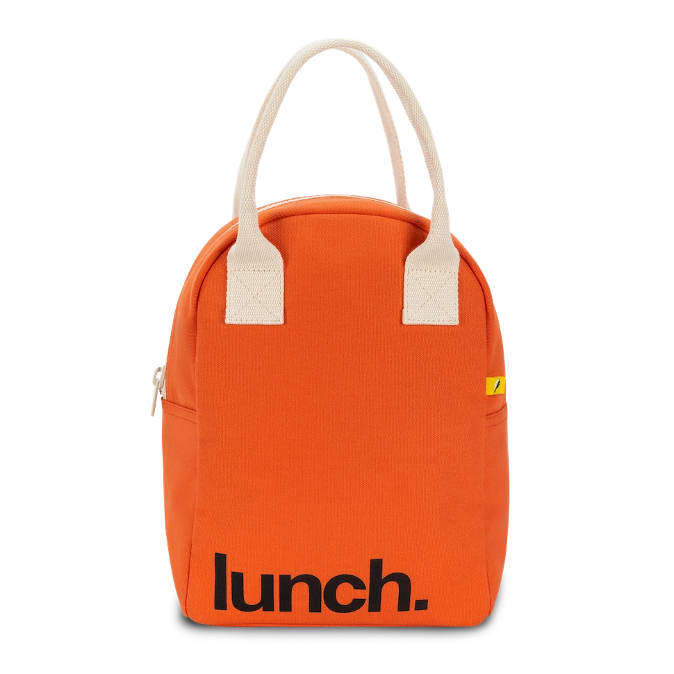 Orange Organic Cotton Zipper Lunch Bag