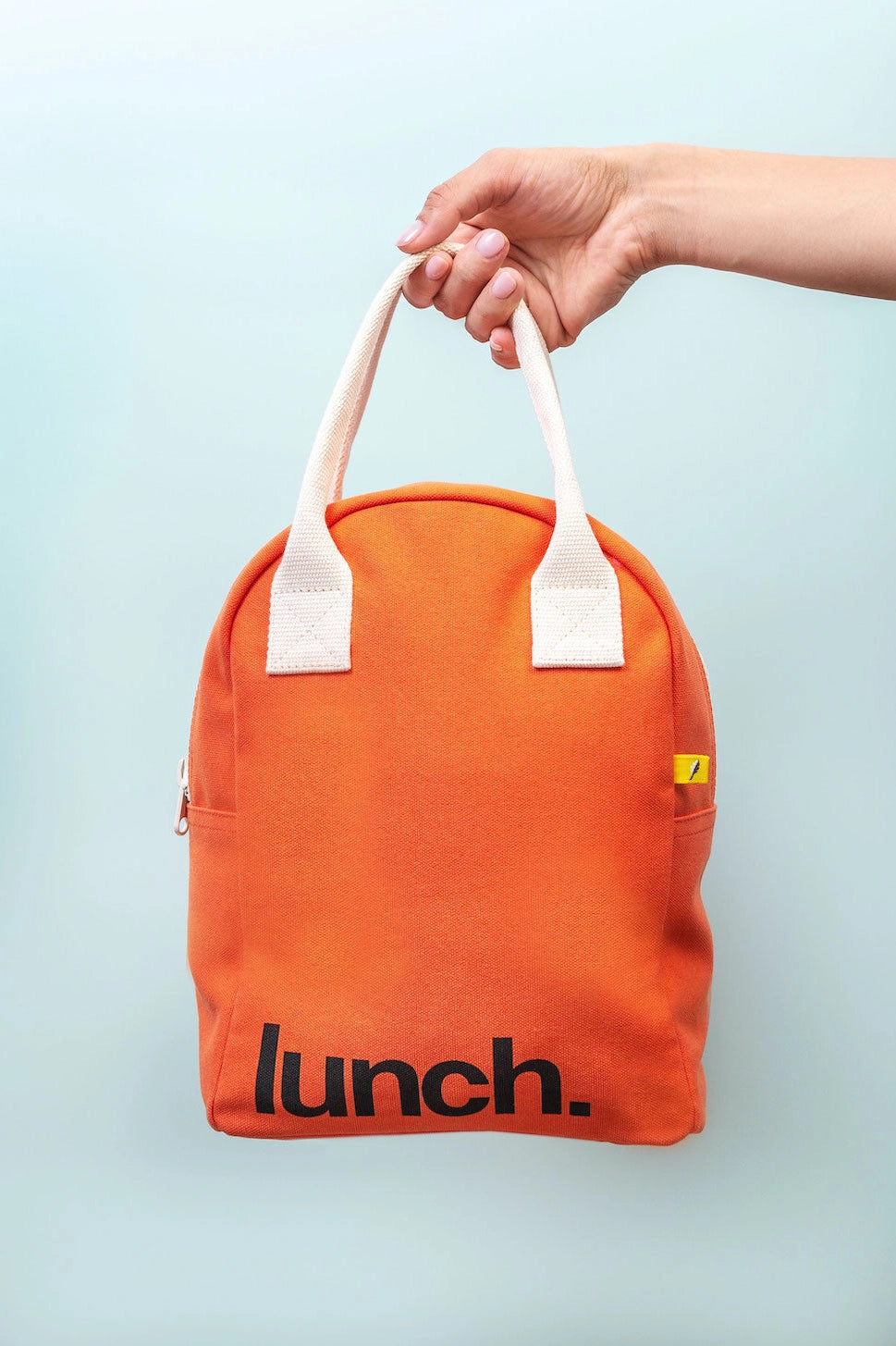 Orange Organic Cotton Zipper Lunch Bag