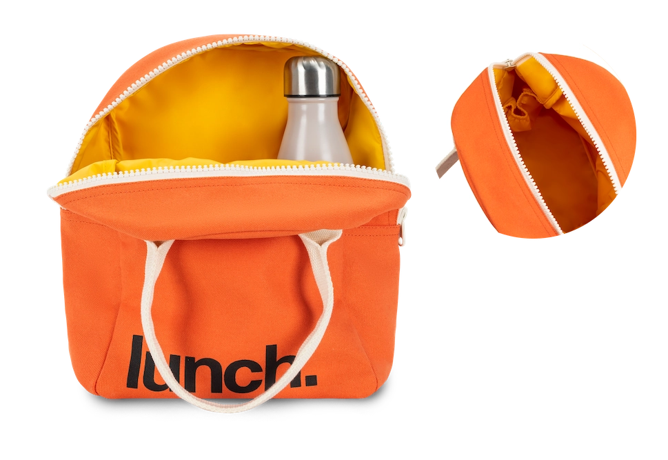 Orange Organic Cotton Zipper Lunch Bag