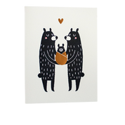 New Baby Bear Letterpress Greeting Card by Fugu Fugu