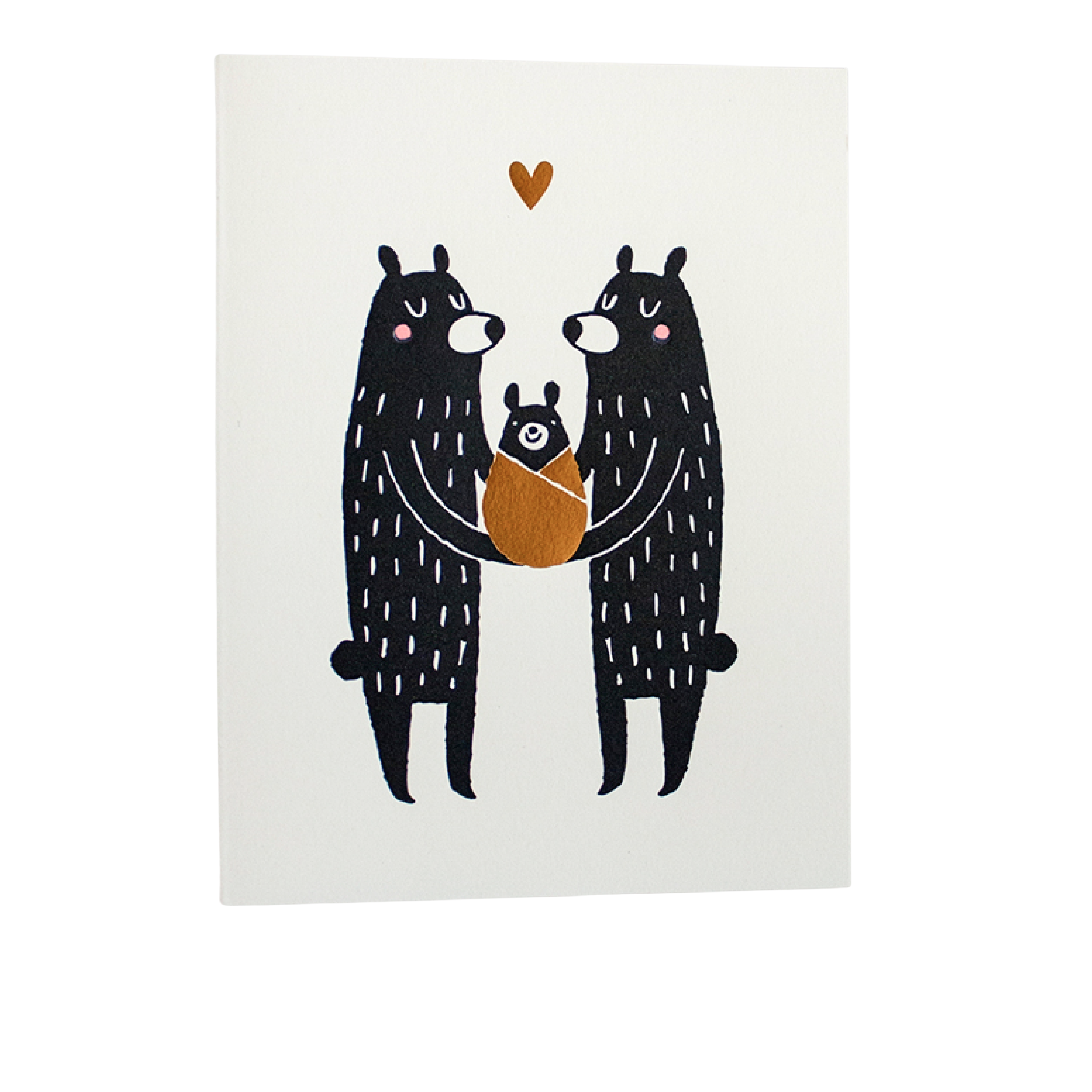 New Baby Bear Letterpress Greeting Card by Fugu Fugu
