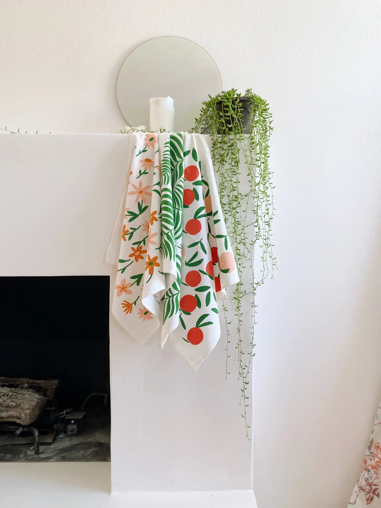 White Peach Cotton Tea Towel