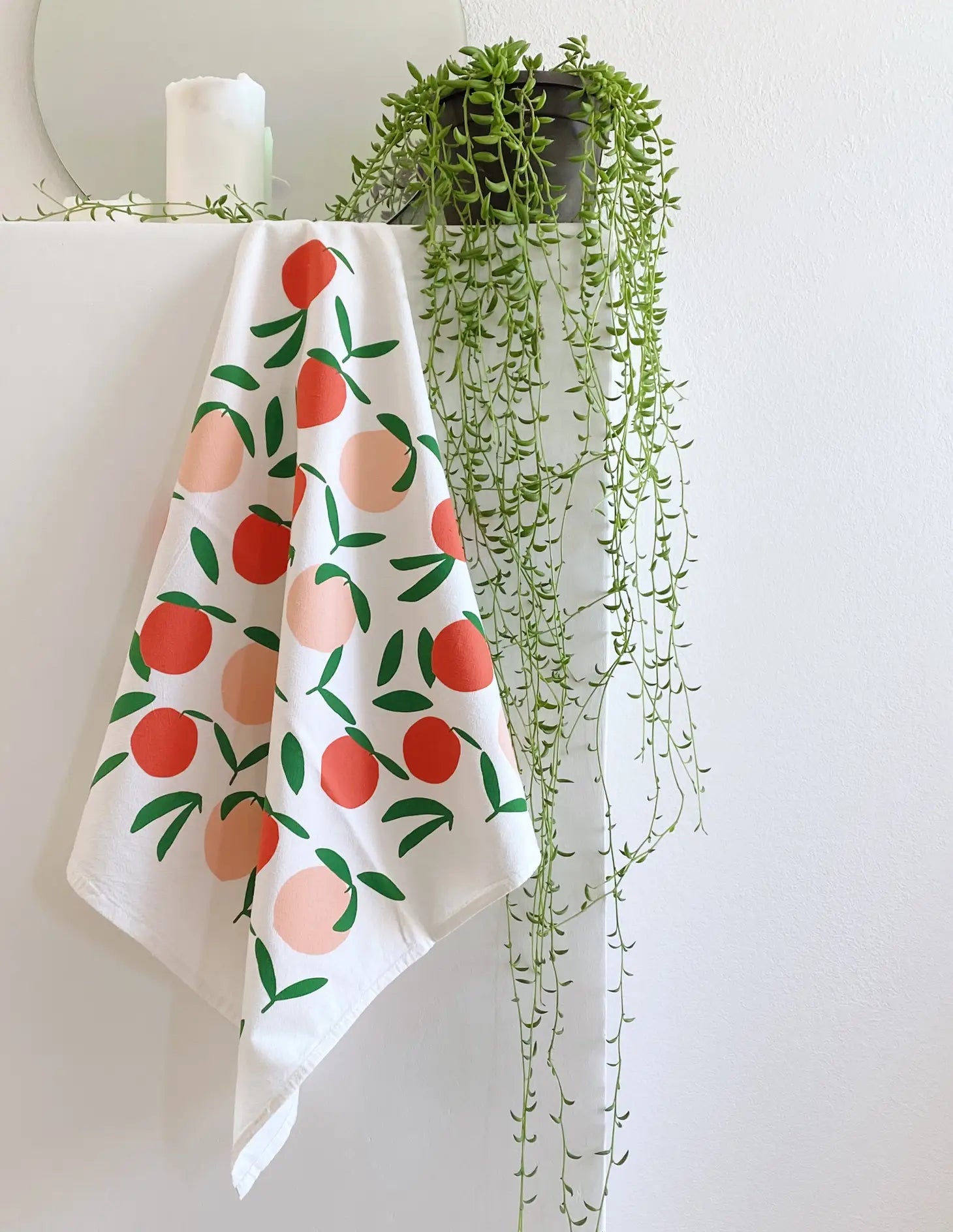 White Peach Cotton Tea Towel