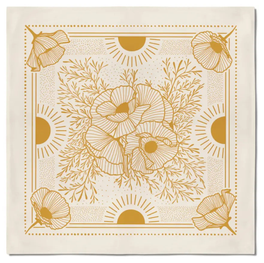 Poppy Sunrise - Silk Screened Bandana