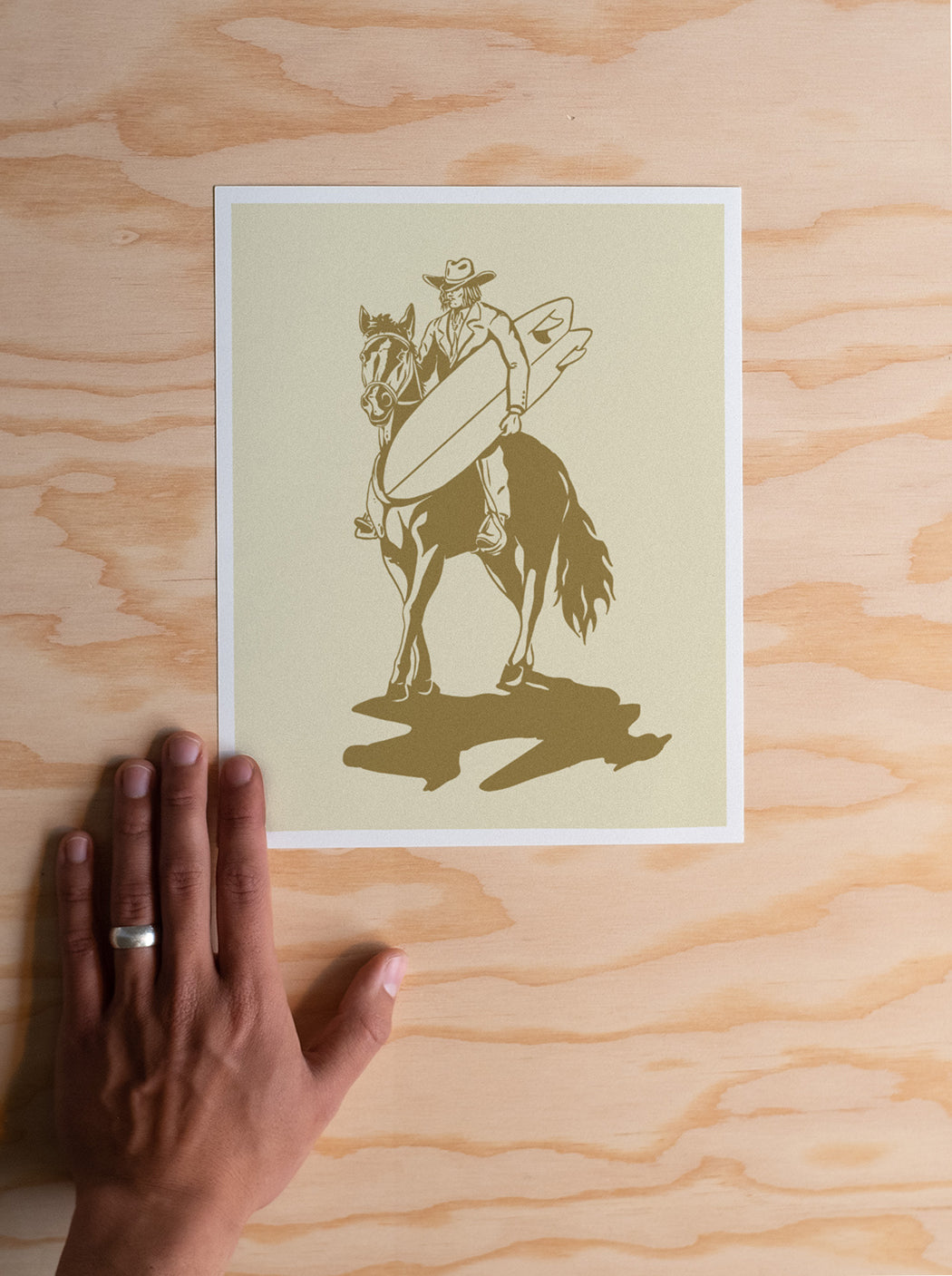 Ramblin Surf Cowboy Art Print