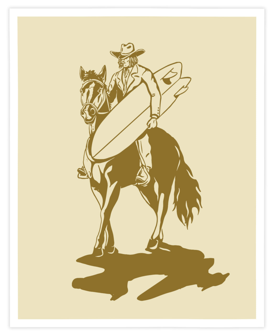 Ramblin Surf Cowboy Art Print