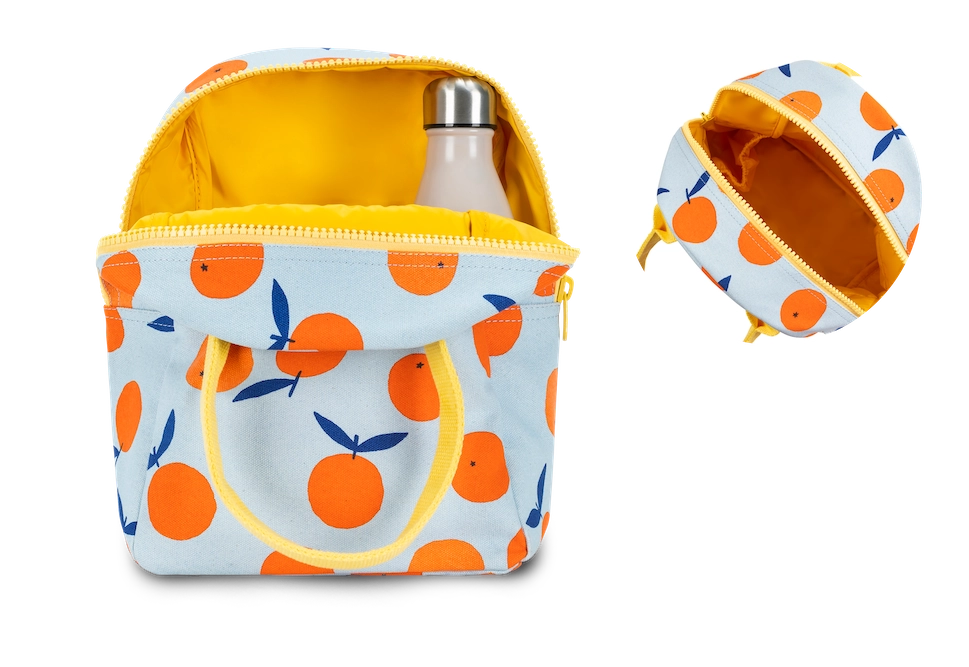 Oranges Organic Cotton Zipper Lunch Bag