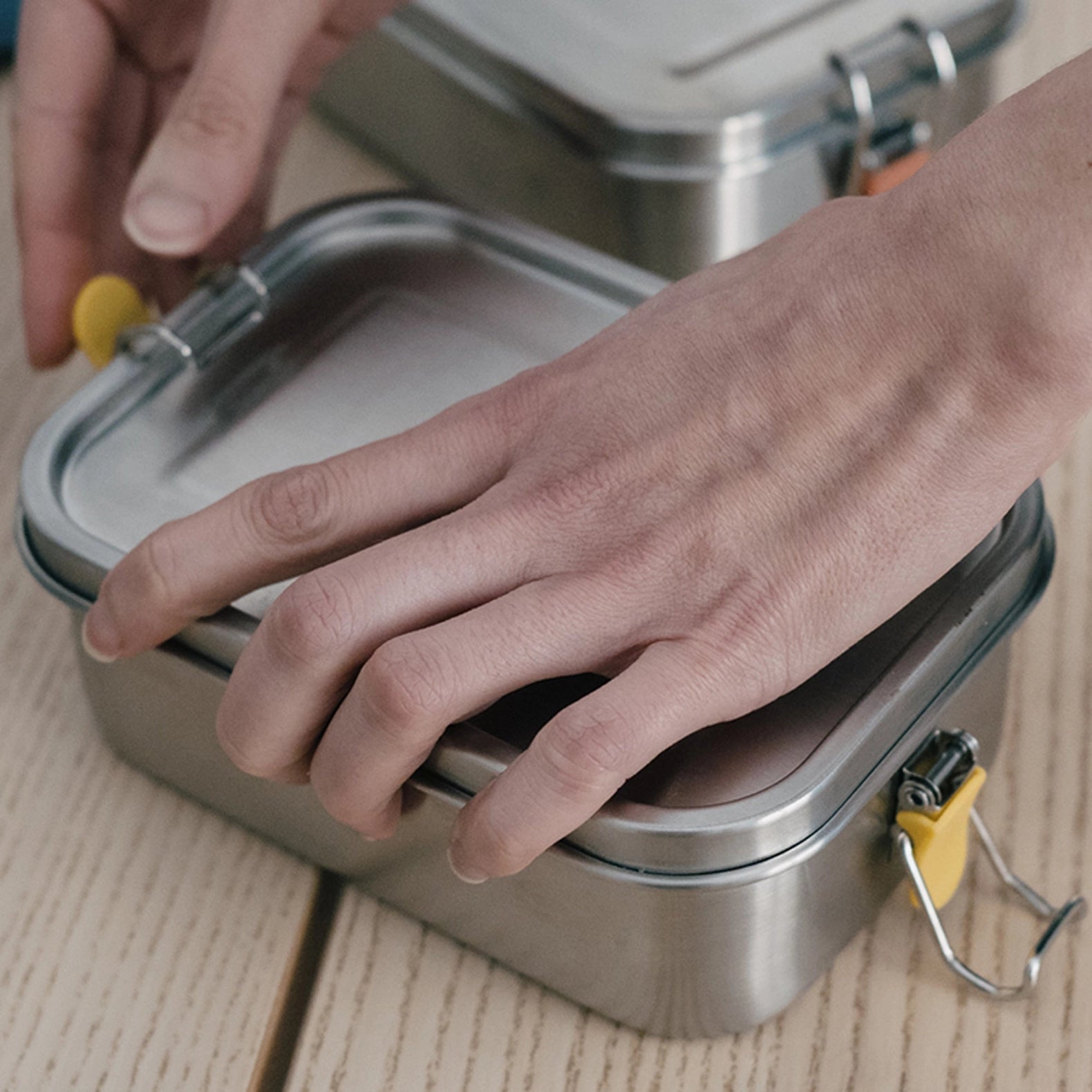 Stainless Steel Lunch Box with Heat Safe Insert - Yellow