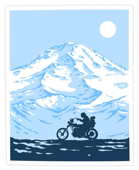 Winter Ride Mount Ranier Art Print