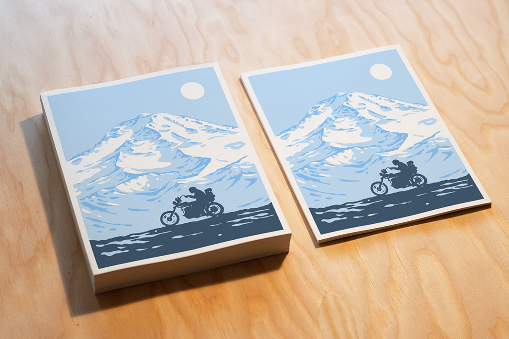 Winter Ride Mount Ranier Art Print