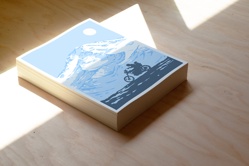 Winter Ride Mount Ranier Art Print