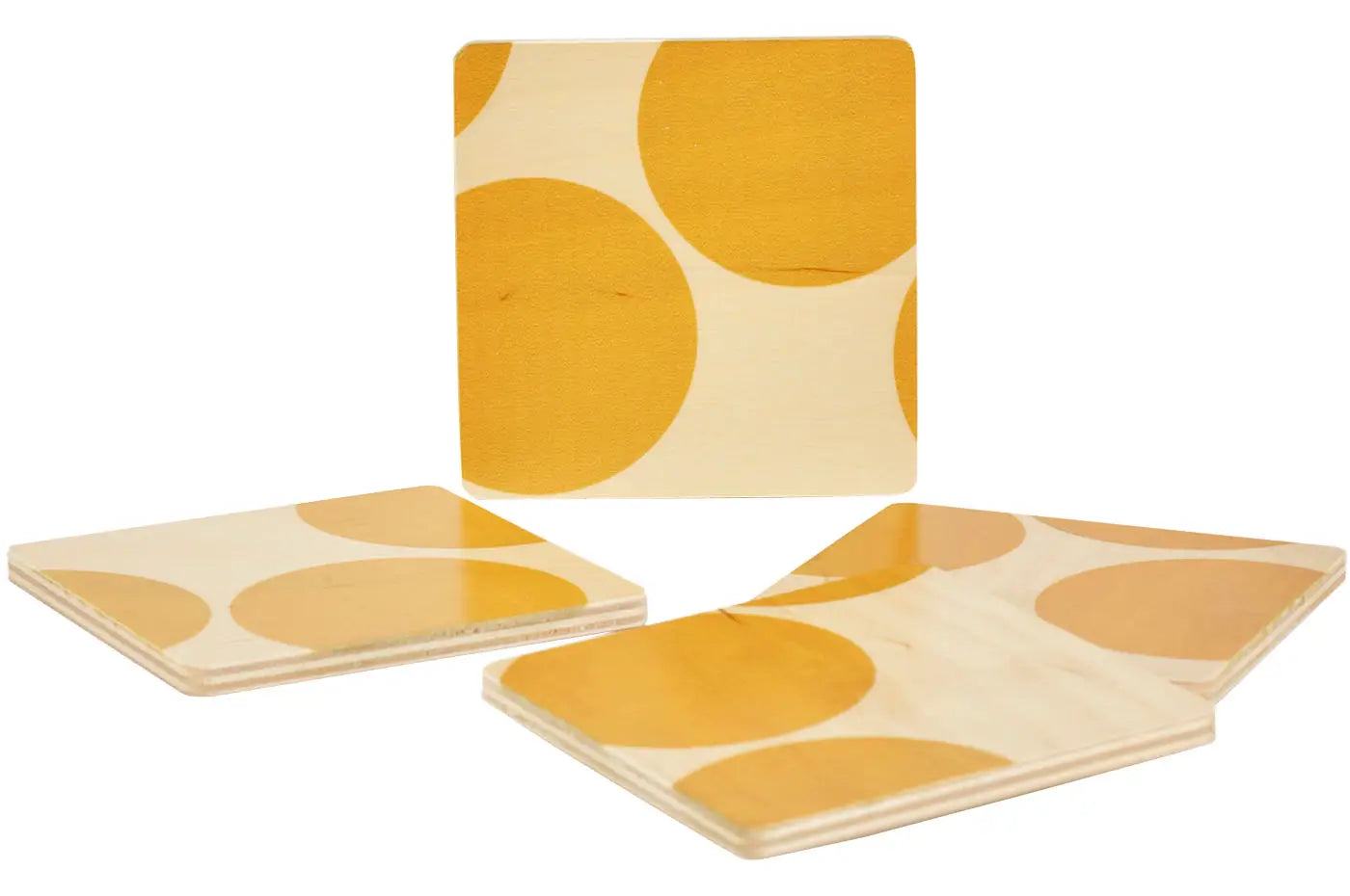 Yellow Dot Square Coasters