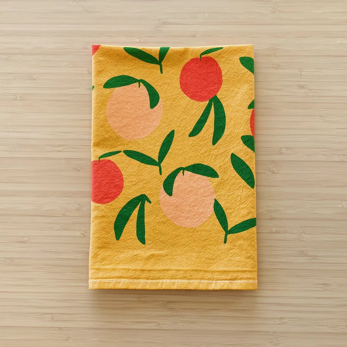 Yellow Peach Cotton Tea Towel