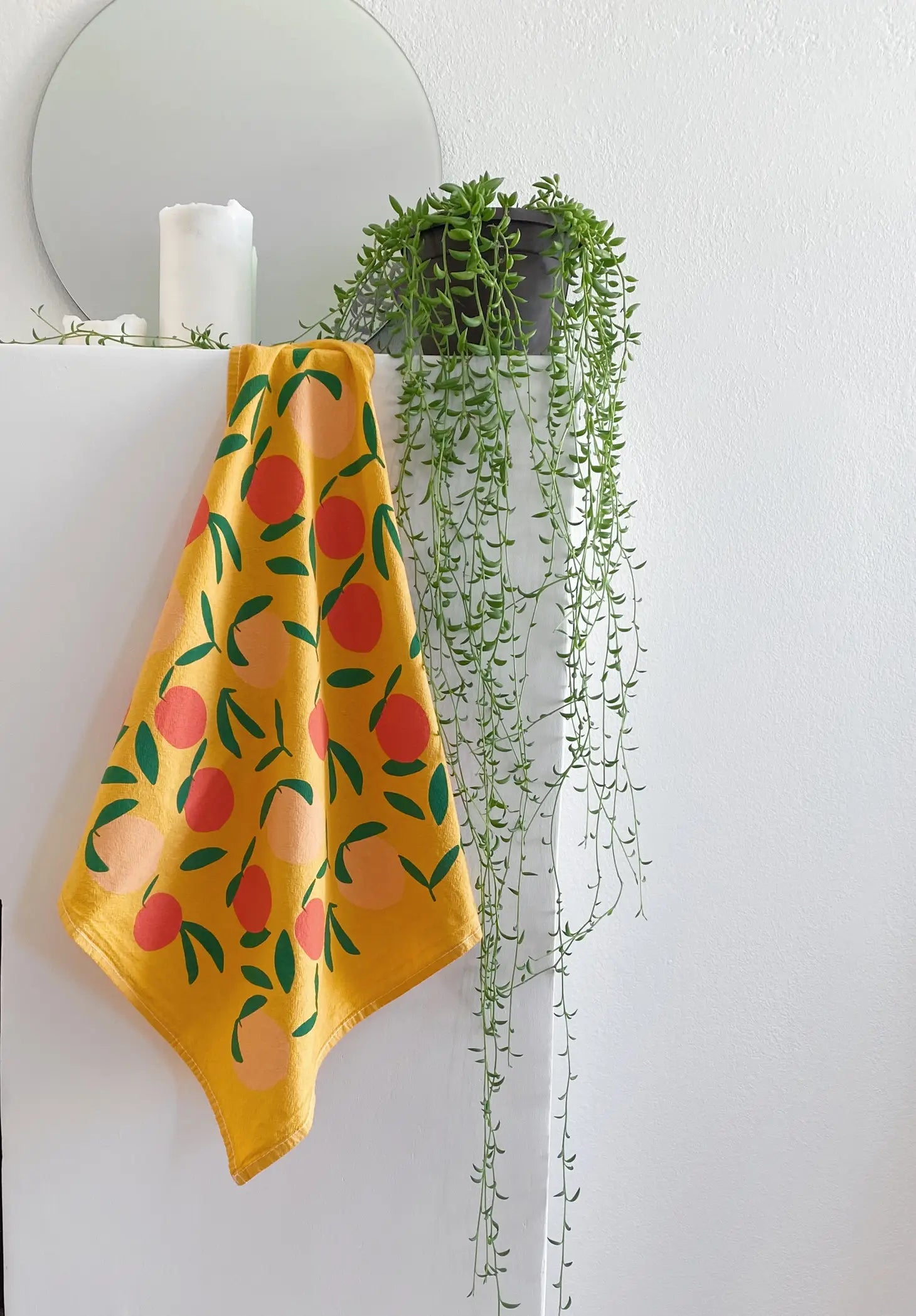 Yellow Peach Cotton Tea Towel