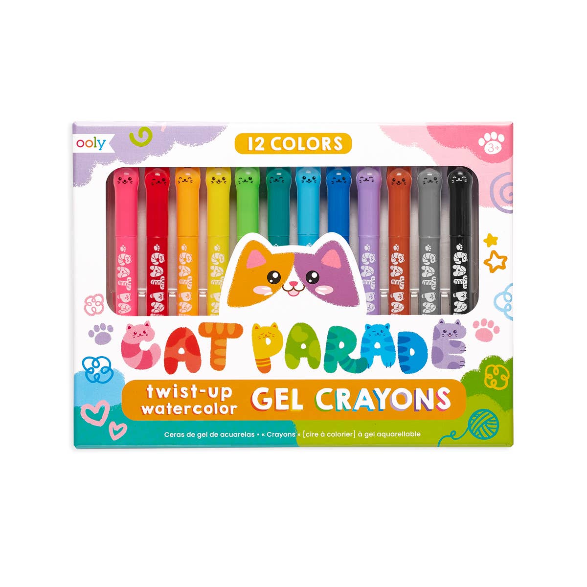 Cat Parade Gel Crayons - Set of 12