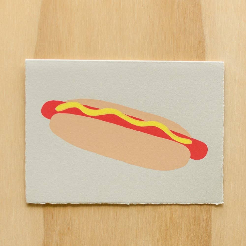 Hot Dog Screenprinted Greeting Card