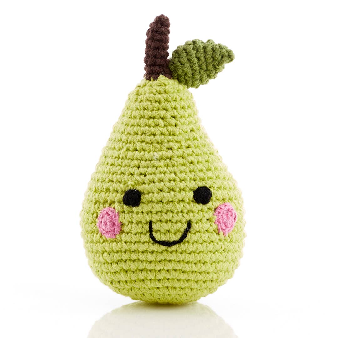 Friendly Plush Pear Rattle - Organic