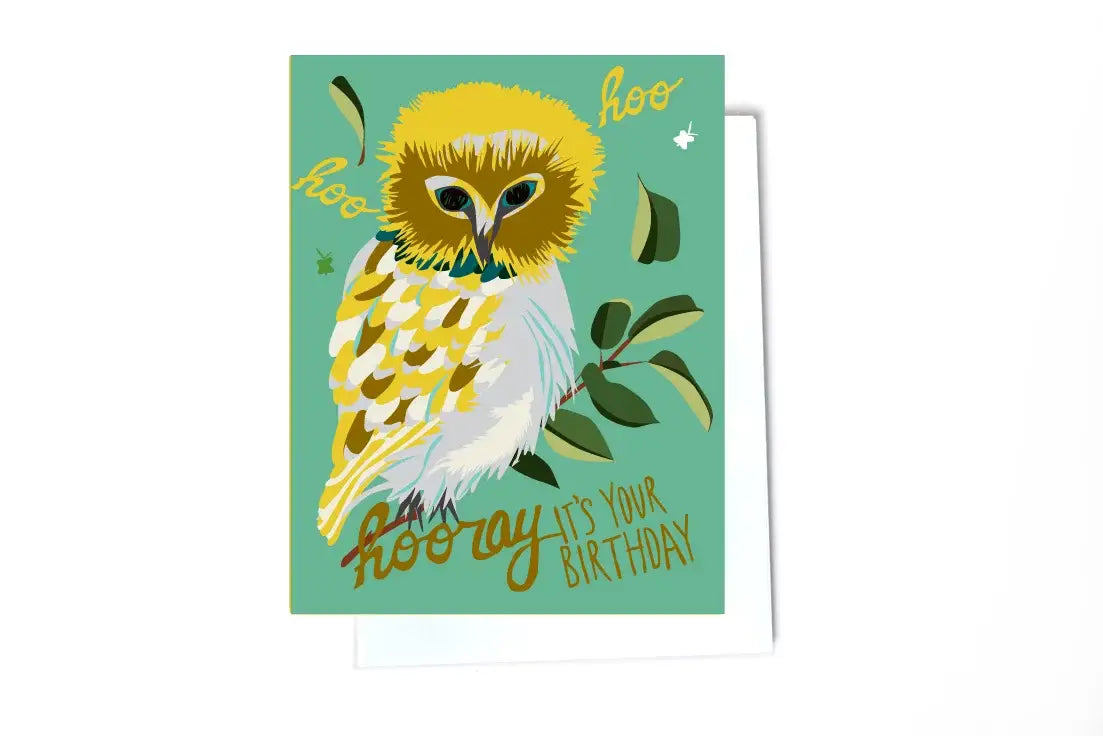 Hooray Birthday Owl Card