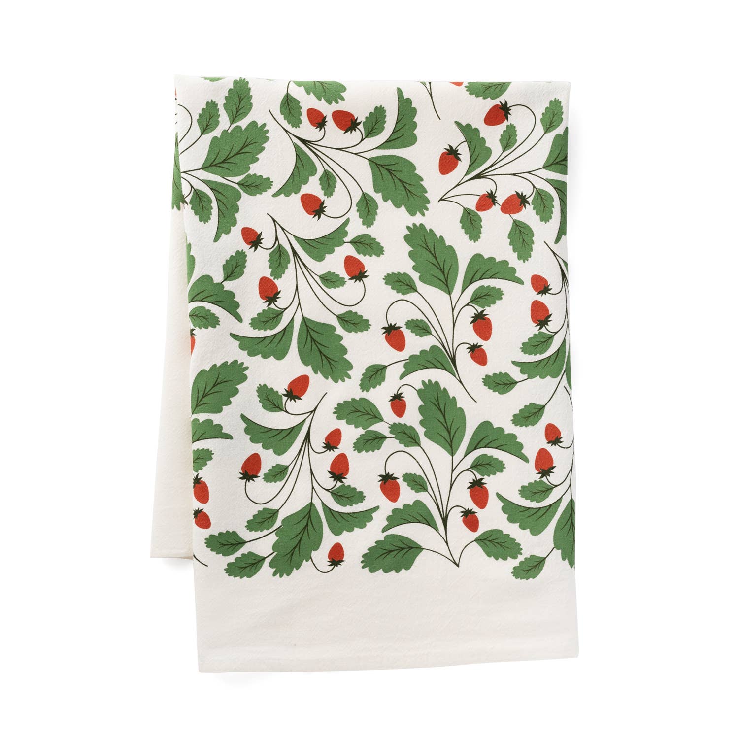 Strawberries Screenprinted Cotton Tea Towel
