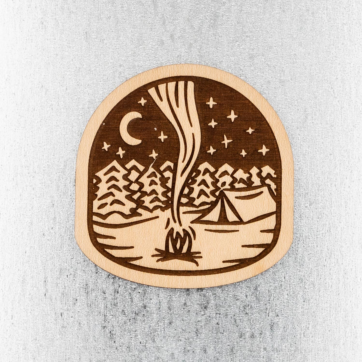 Steamer Lane Design - Campfire Wood Magnet