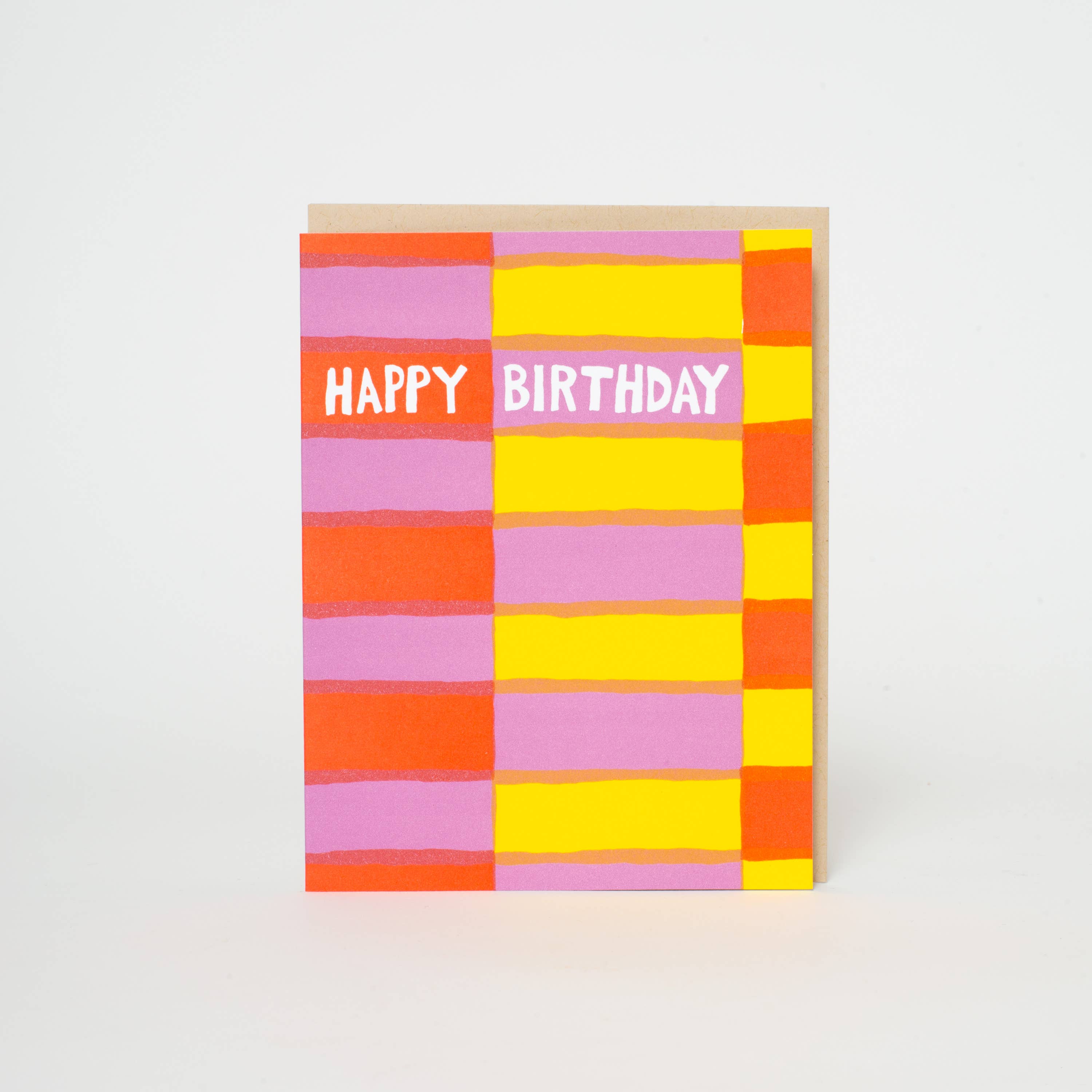 Birthday Fruit Stripe Letterpress Greeting Card by Egg Press