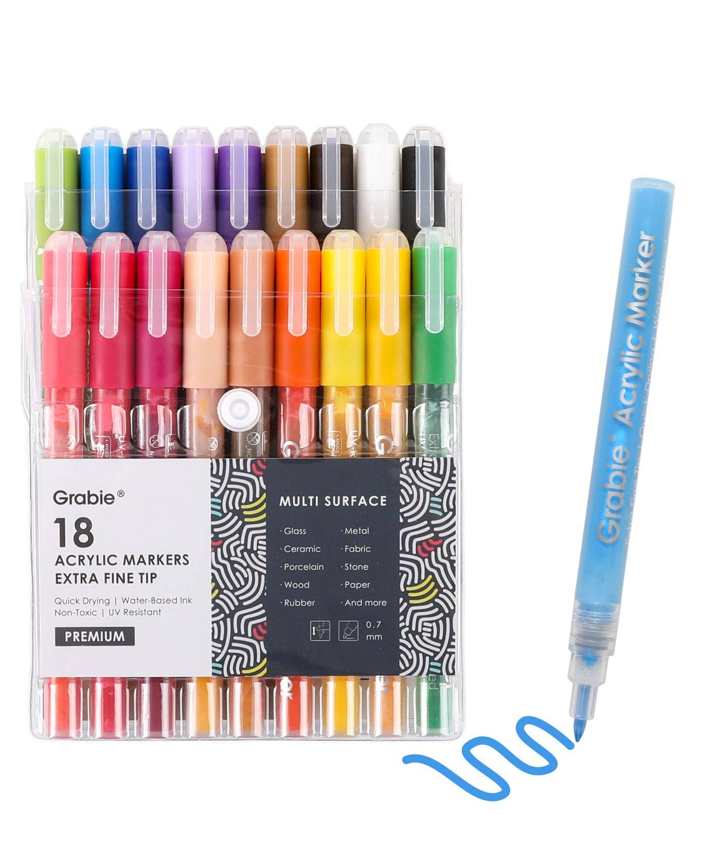 Set of 18 | Extra Fine Tip, Acrylic Paint Marker