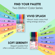 Dual-Tip Notetaking Pen Set Of 6