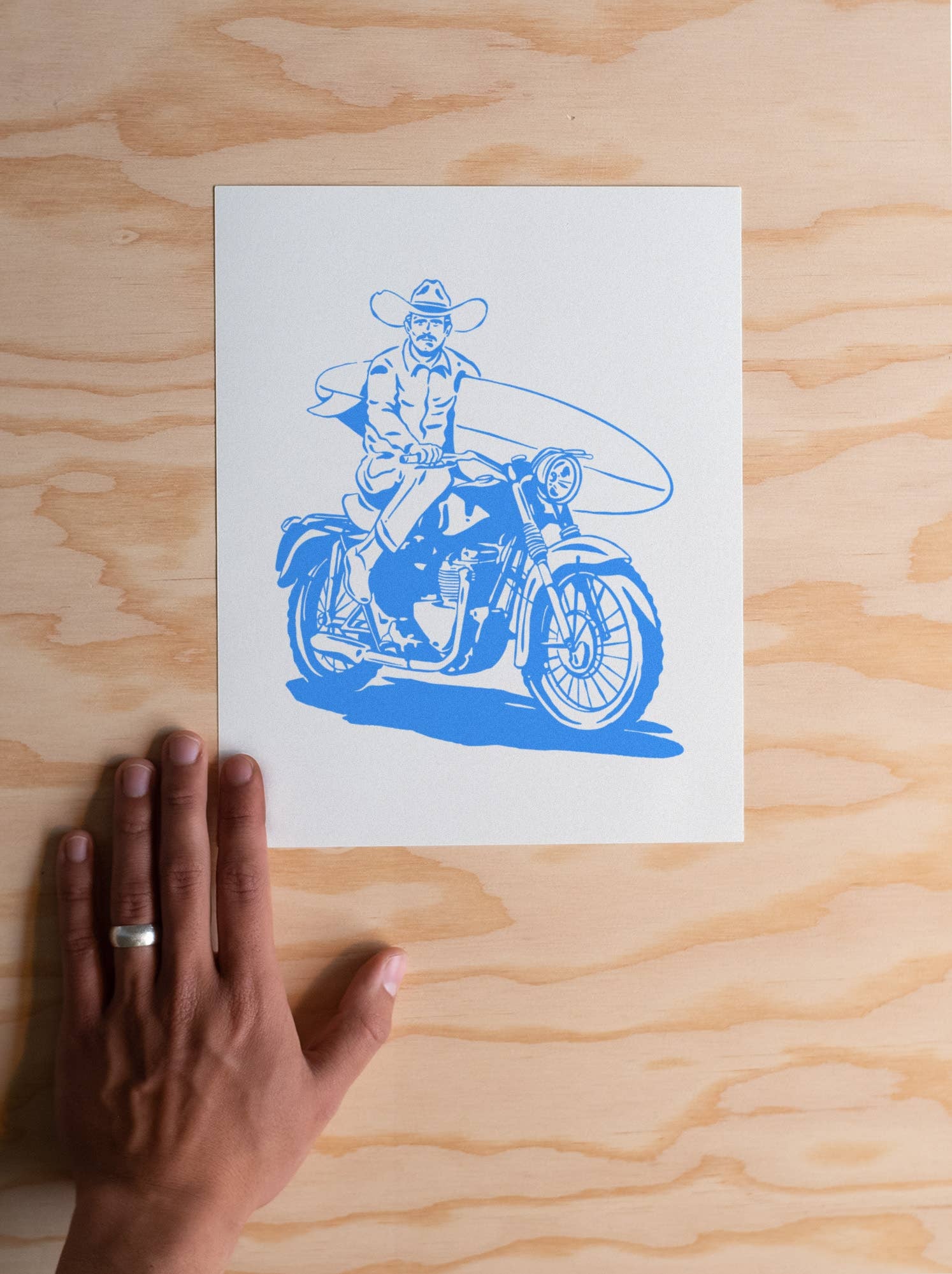 Steel Pony Surf Cowboy 8x10 Print - Illustration Poster
