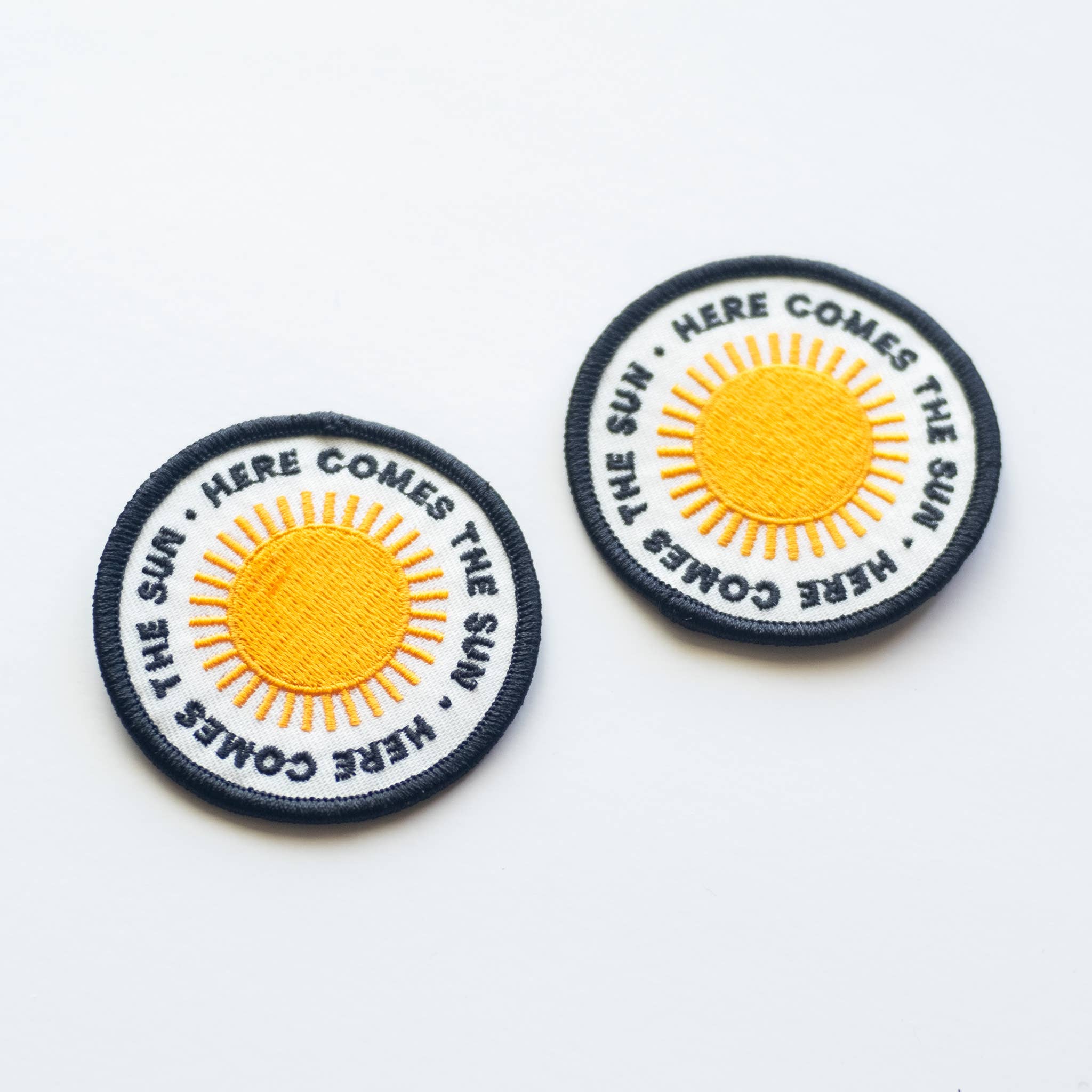 Here Comes the Sun Embroidered Iron on Patch