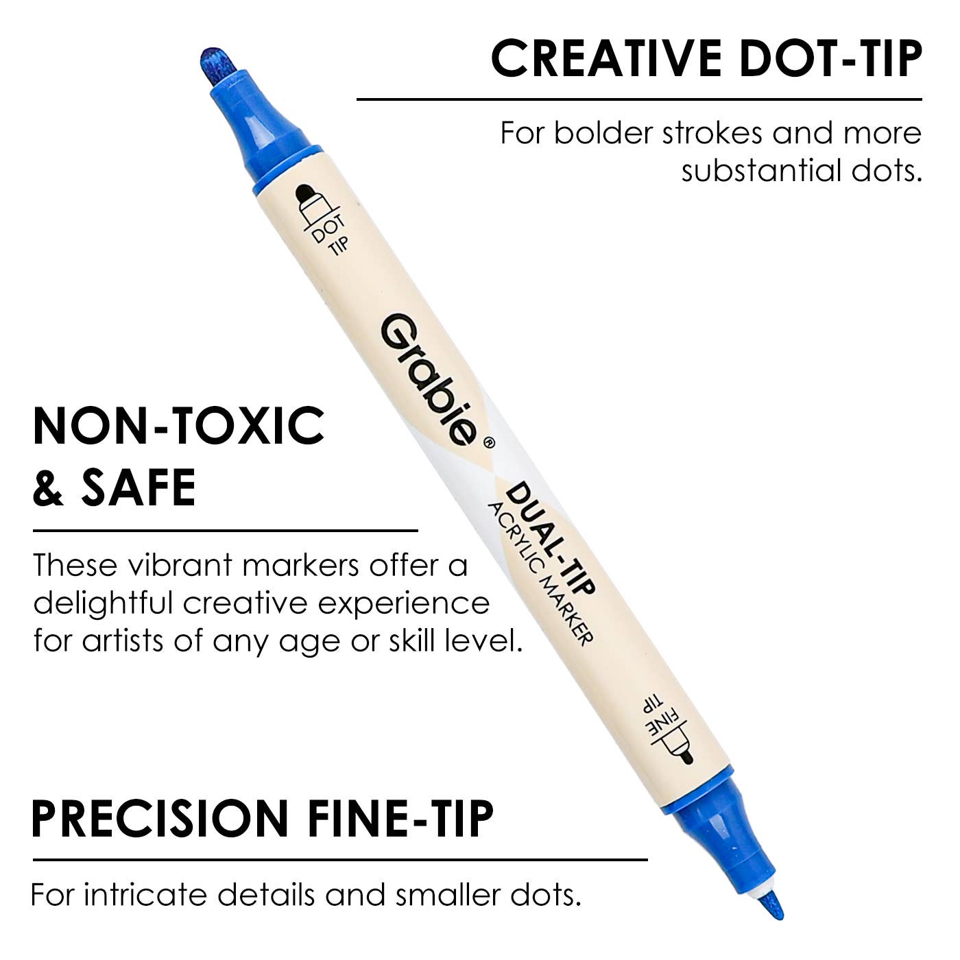 Dual Tip Dot & Fine Tip Acrylic Paint Marker Set Of 36