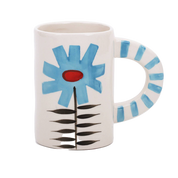 Blue Floral Mug 14 oz. Hand-Painted