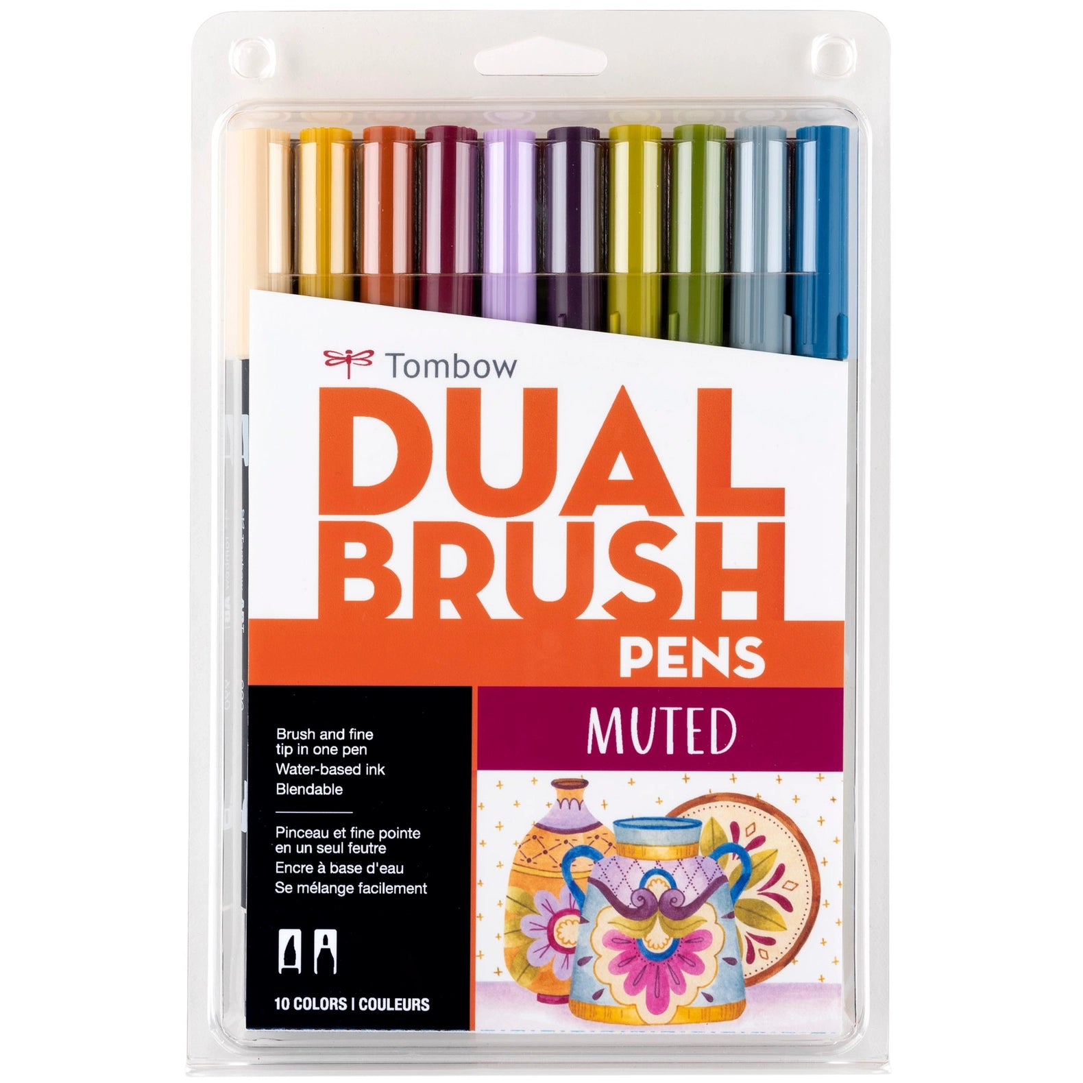 Muted Dual Brush Art Markers - 10 Pk