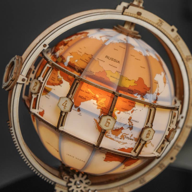 Luminous Globe: DIY Wooden Puzzle