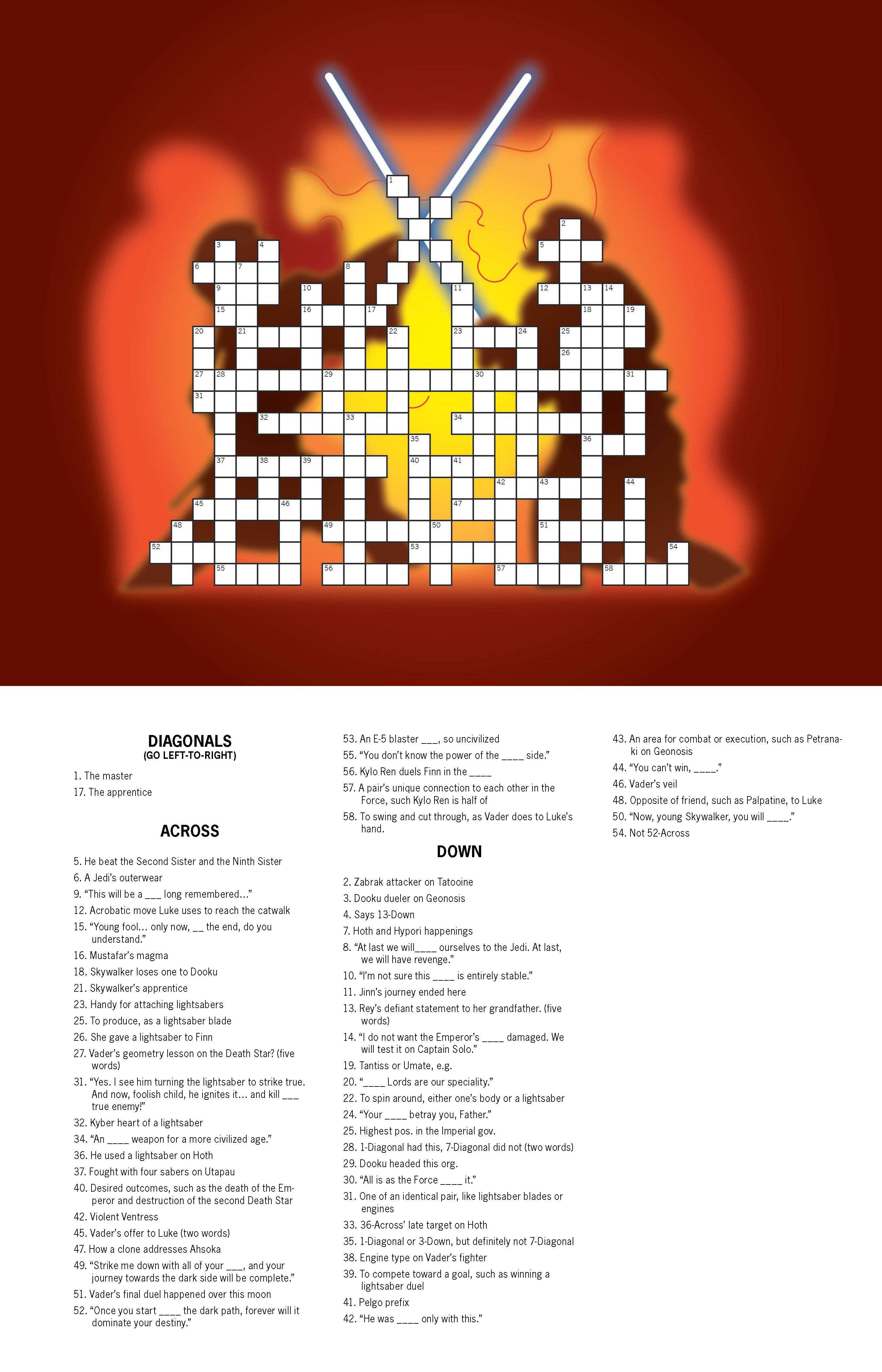 Star Wars Crossword Puzzles