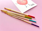 Kids Watercolor Paint Brush Set - 5 Wood Brushes
