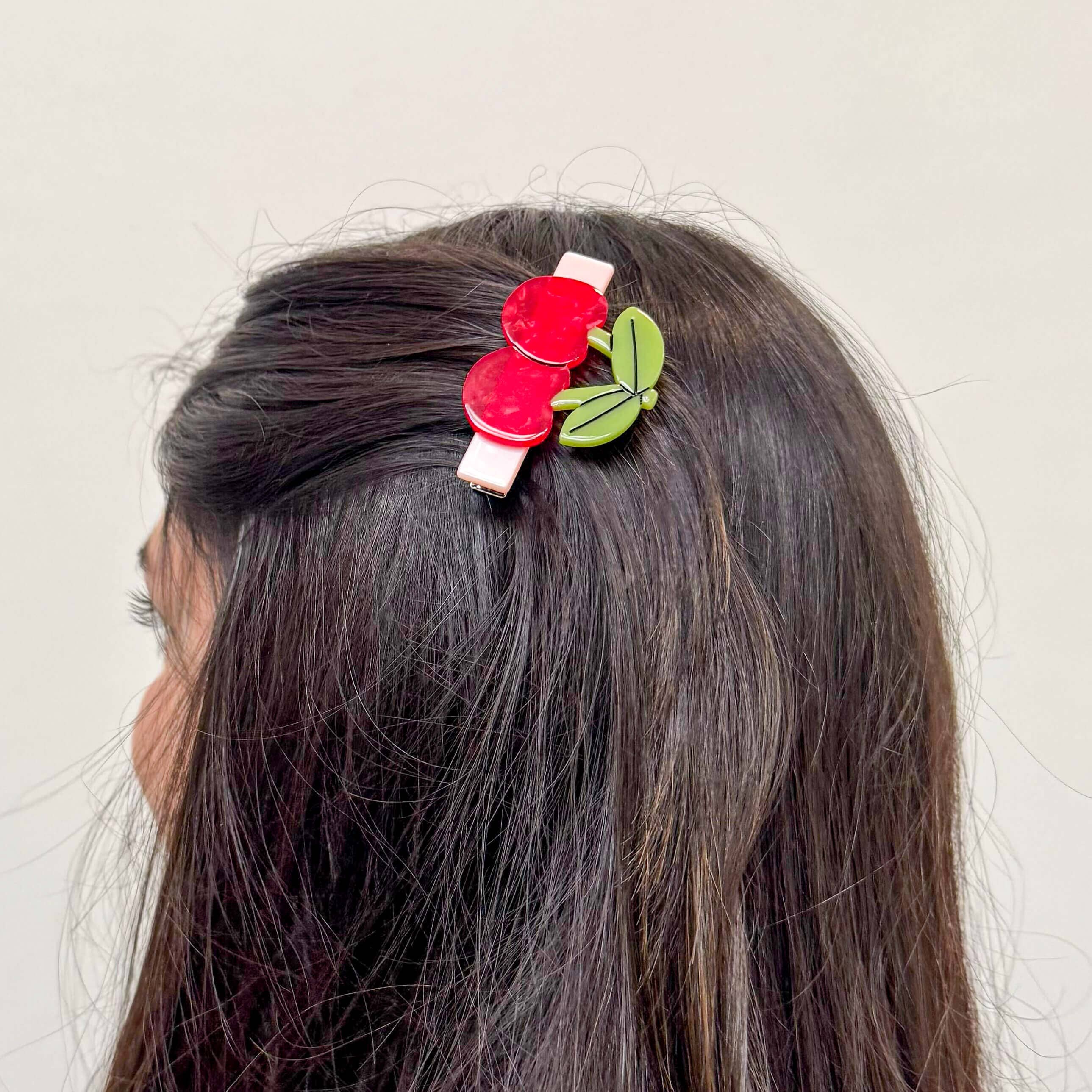 Cherries Alligator Hair Clip Set