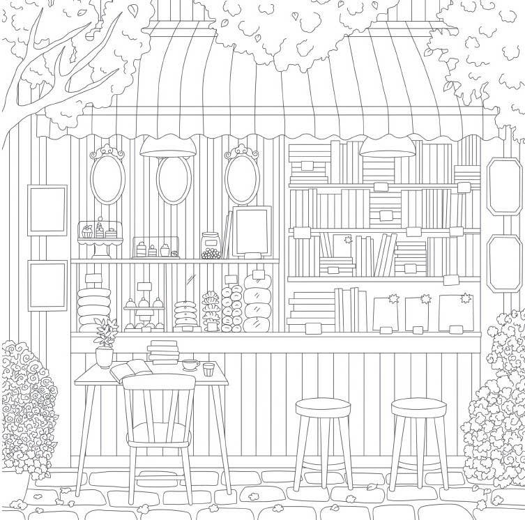 A World of Cozy Bookstores | Coloring Book