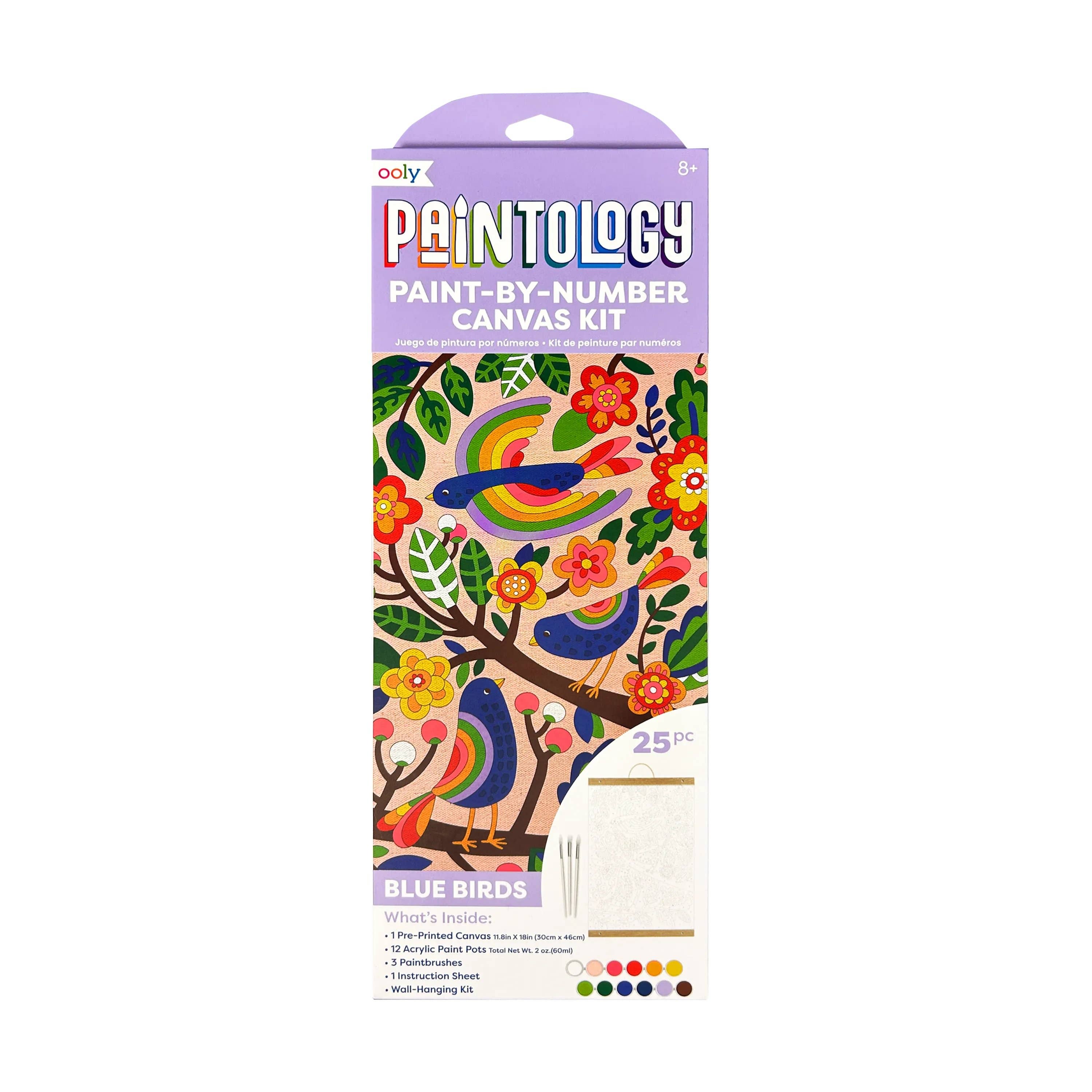 Paintology: Paint-By-Number Canvas Kit - Blue Birds