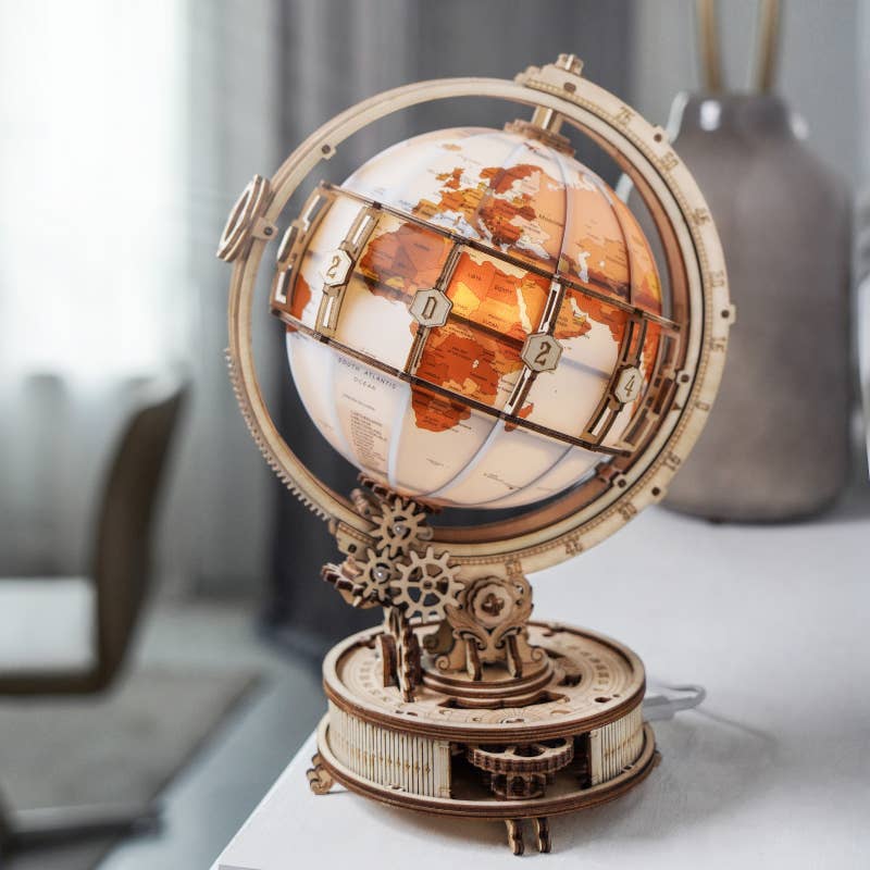 Luminous Globe: DIY Wooden Puzzle