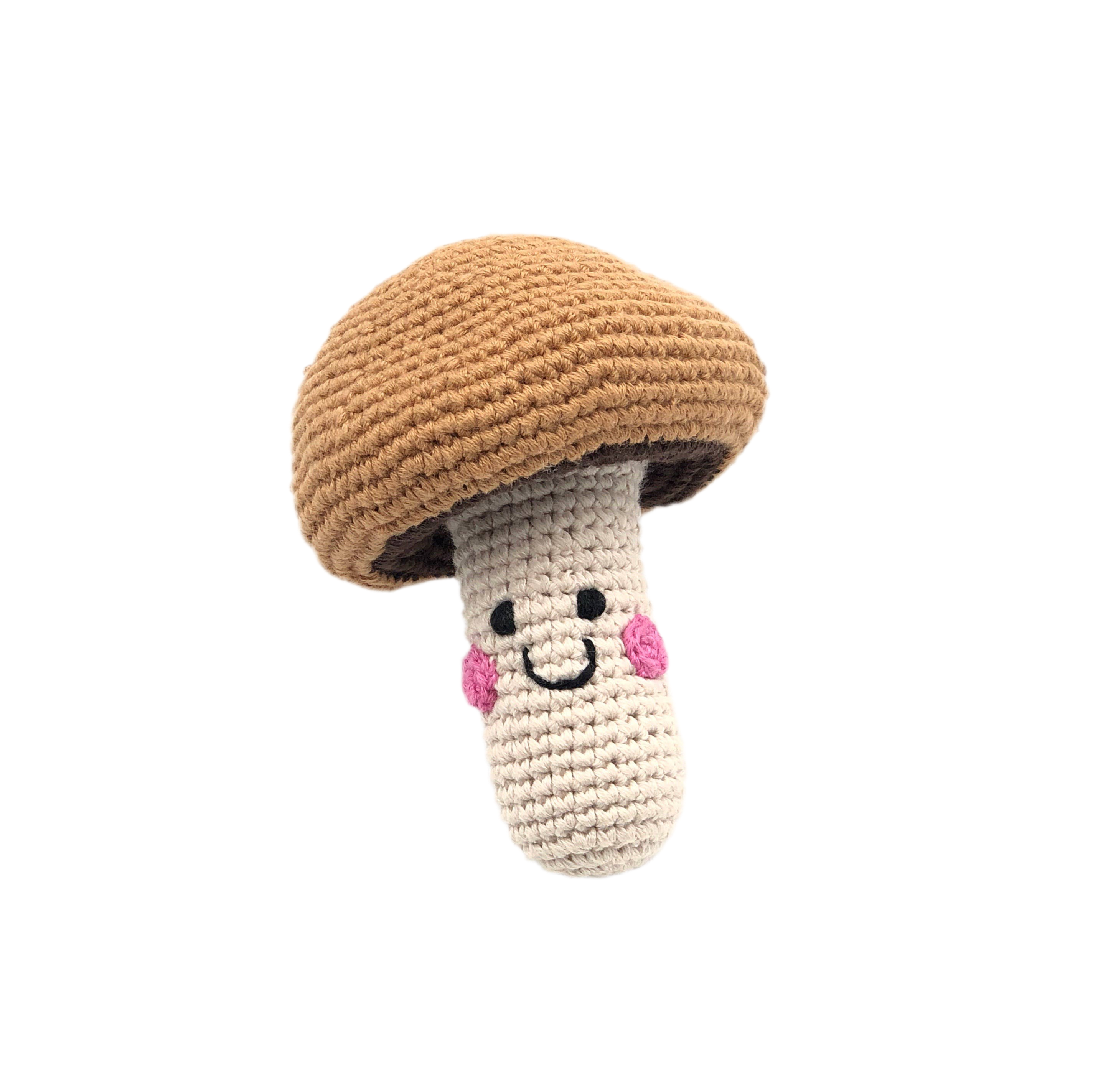 Brown Mushroom Pretend Play Food Rattle