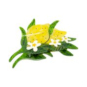 XL Lemon and Flowers Hair Claw Clip