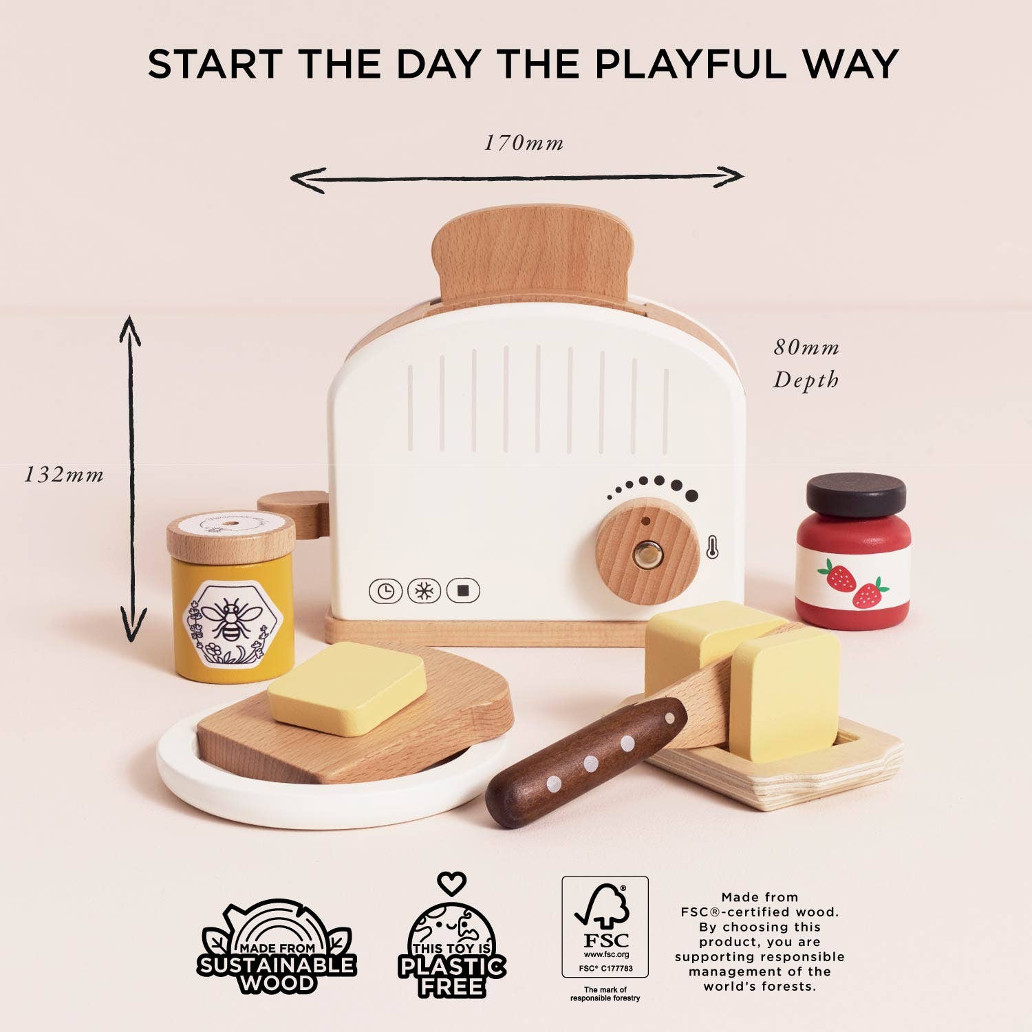 Pop-up Toaster & Breakfast Set - Wooden Toy
