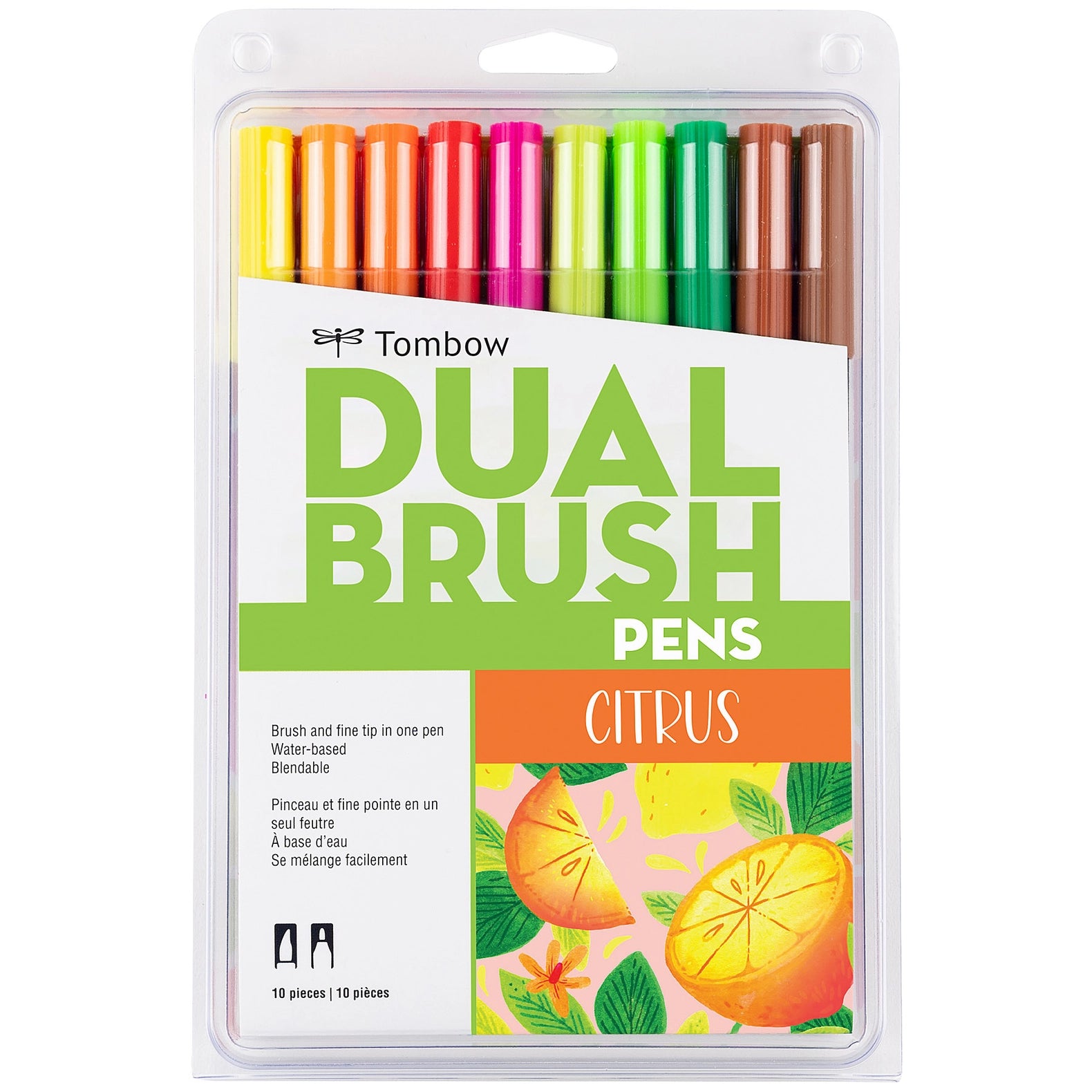 Citrus Dual Brush Art Markers - 10 Pk